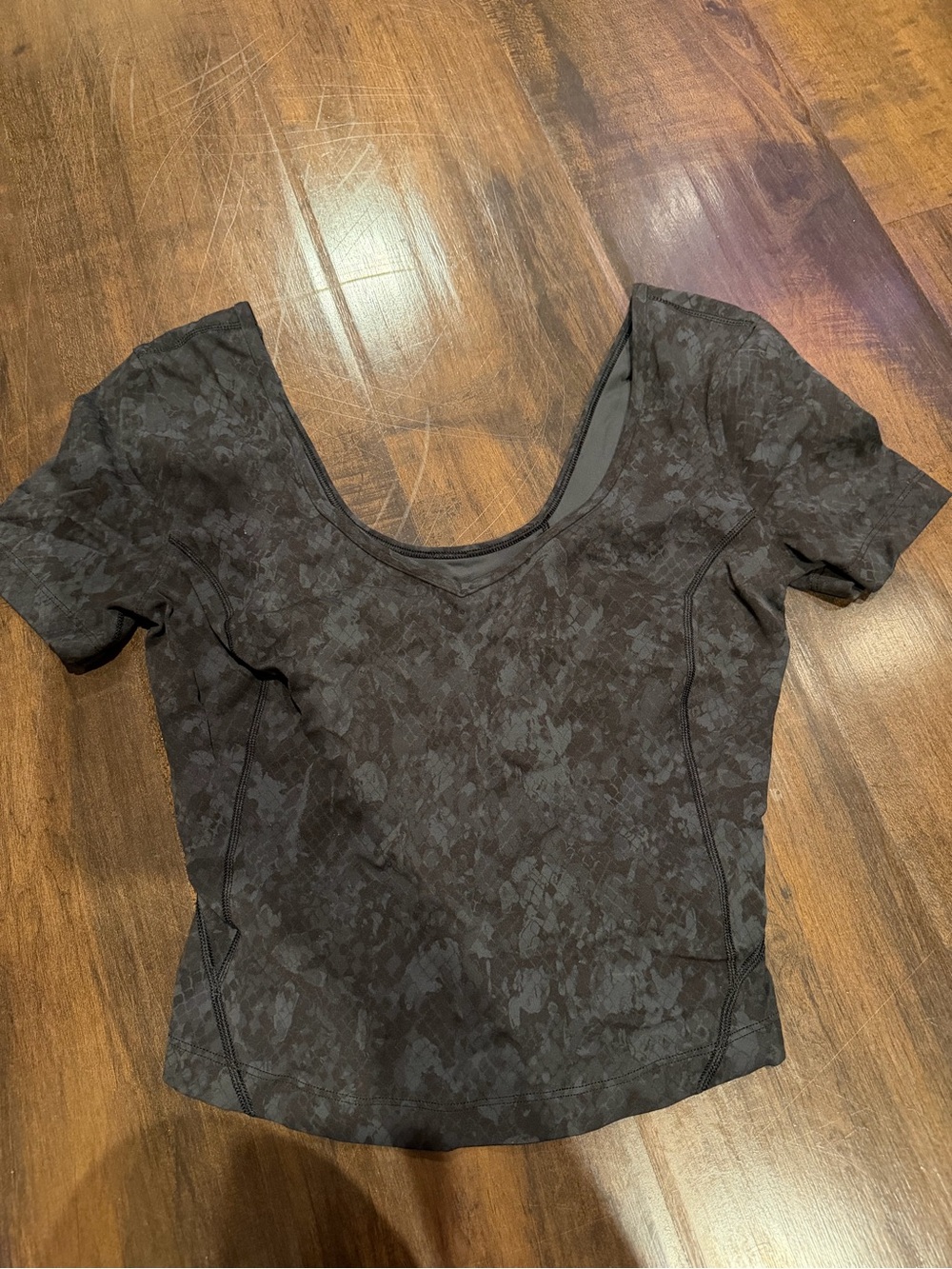 lululemon athletica Black Short Sleeve Scoop-Neck Top